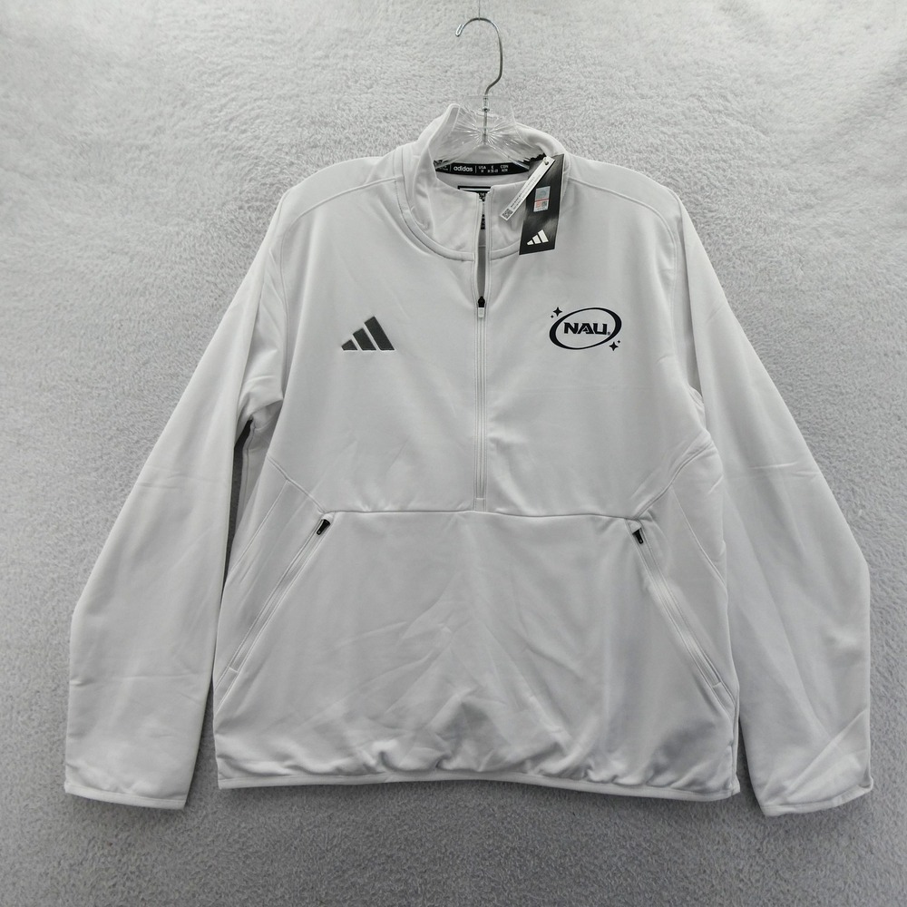 Adidas Pullover Women Medium NAU Northern Arizona University White Quarter Zip